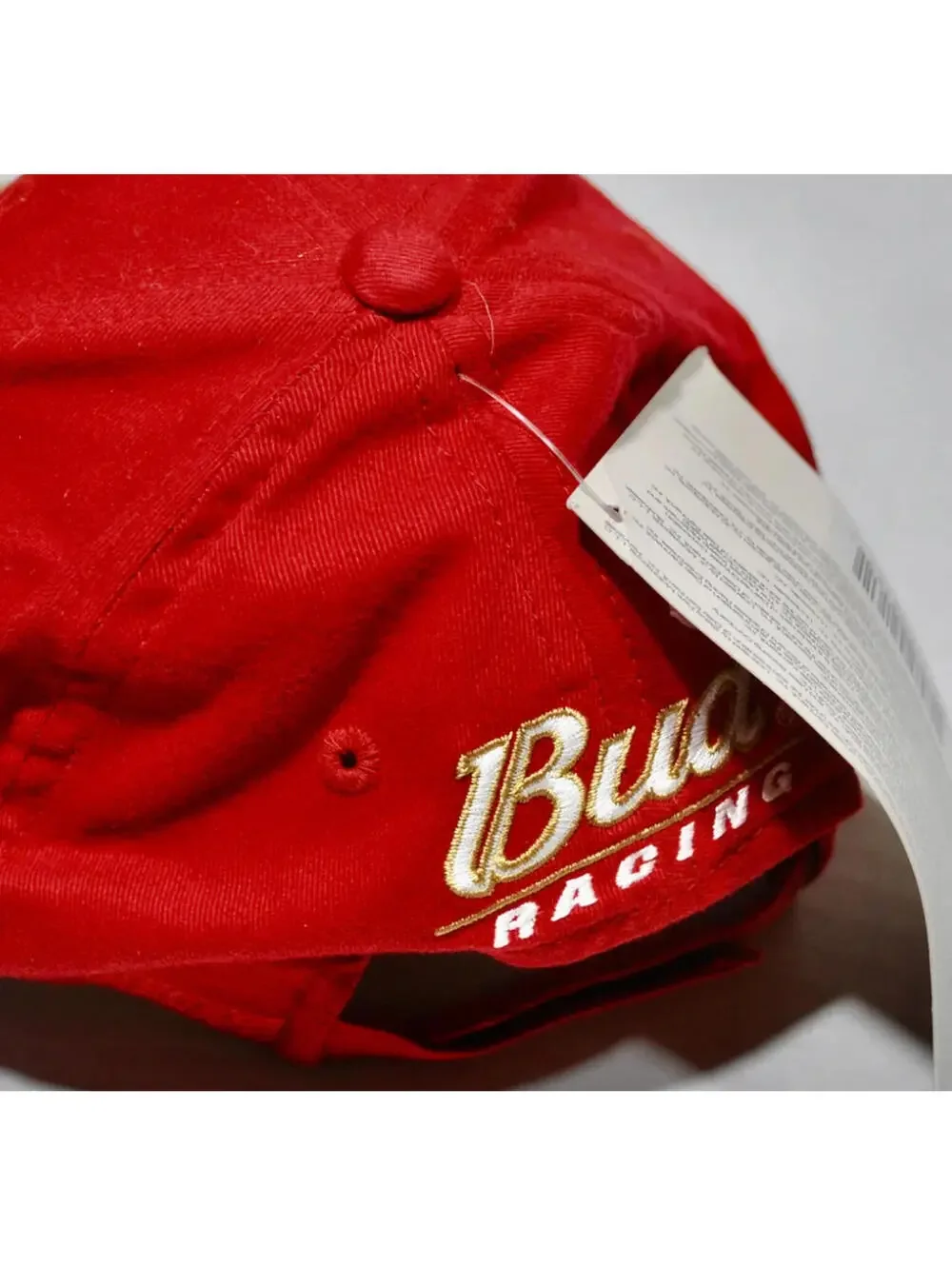 Vintage Budweiser Racing Dale Earnhardt #8 Nascar Red Race Track Strap Hat